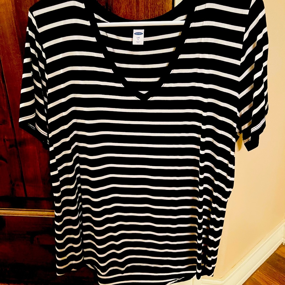 Black and White Striped Women’s Casual Shirt